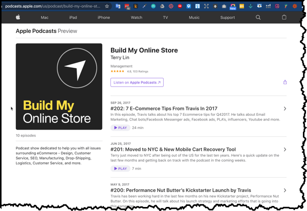 iIunes for Apple Build My Online Store Podcast
